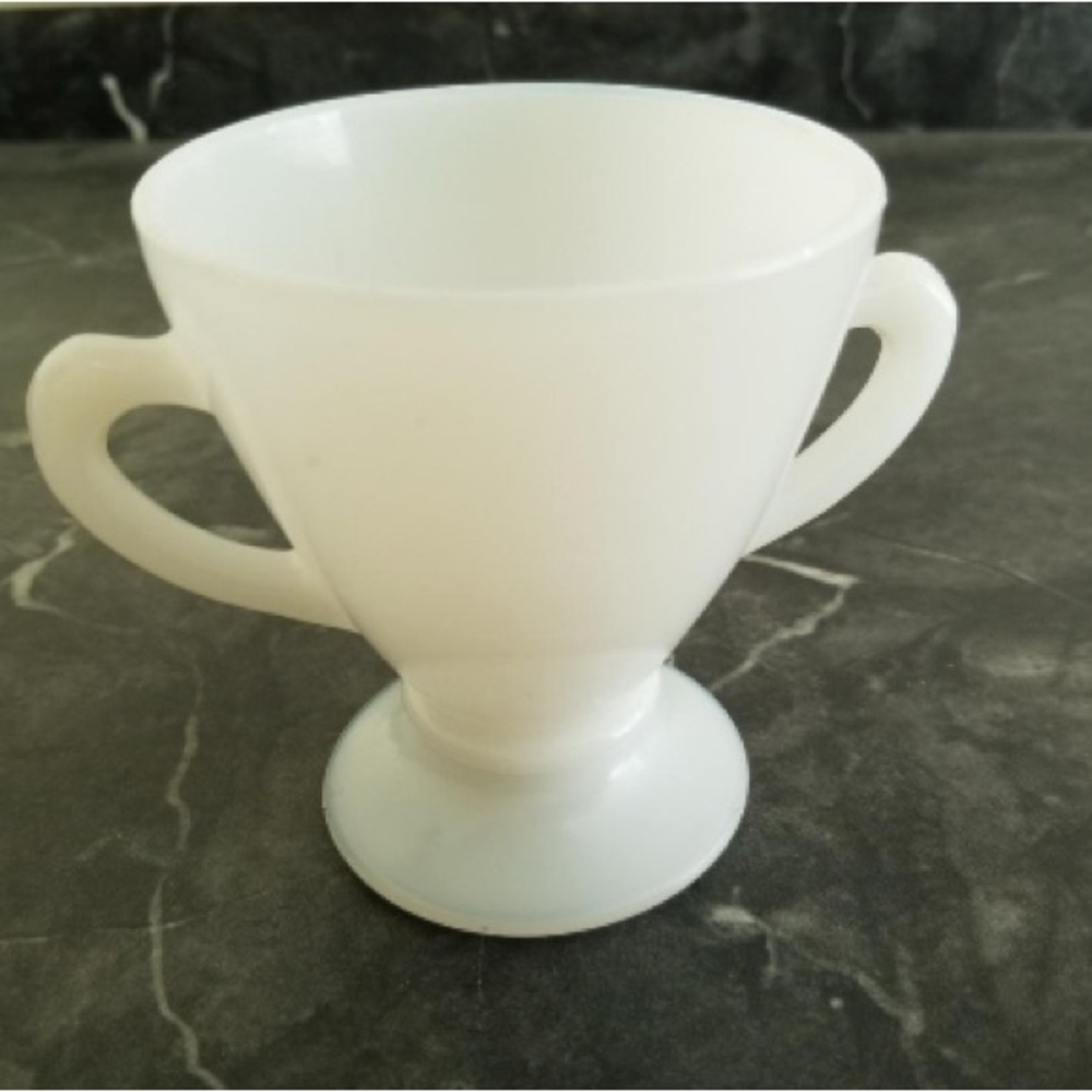 vintage milk glass sugar bowl
